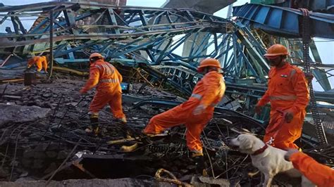 14 workers killed in the collapse of a crane being used to build a bridge in India